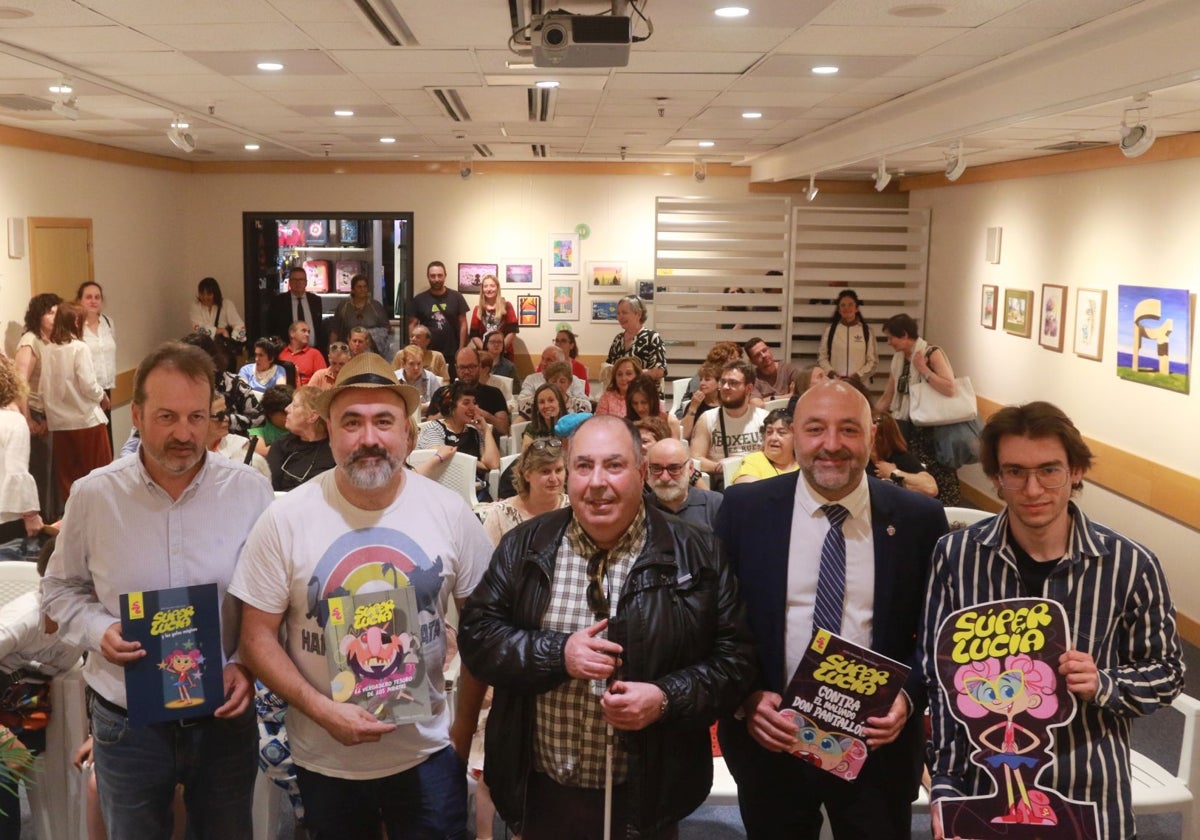 Jesús Delgado, Fran Fuego, Andrés Mayor, Guzmán Pendás y Jorge Bazo, durante la presentación del cómic.