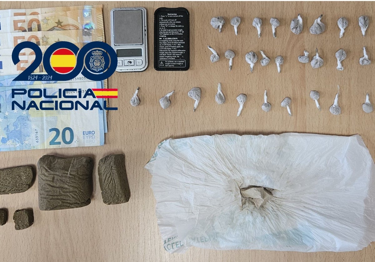 La droga, el dinero incautados.
