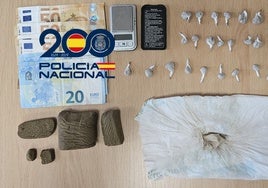 La droga, el dinero incautados.