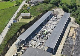 El techo de la nave de la ganadería Cancello, en Coaña, donde ocurrió el accidente laboral.