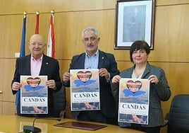 Faustino Valdés, presidente de la Hermandad de Donantes de Gijón; Ángel García, alcalde de Carreño; y Maite Díaz, gerente del Centro Comunitario de Sangre y Tejido de Asturias