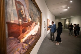 El presidente del Principado y la consejera de Cultura en la inauguración de la exposición 'Goya. ni más ni menos', el año pasado en la Cúpula del Centro Niemeyer