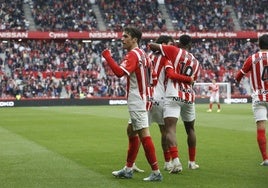 Nacho Méndez, celebrando su gol contra el Deportivo.