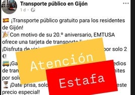 Captura de pantalla en el que se denuncia la estafa por parte de la empresa municipal