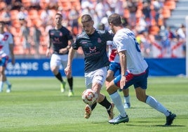 Alarcón, en la ida de la final ante el Rayo Majadahonda.