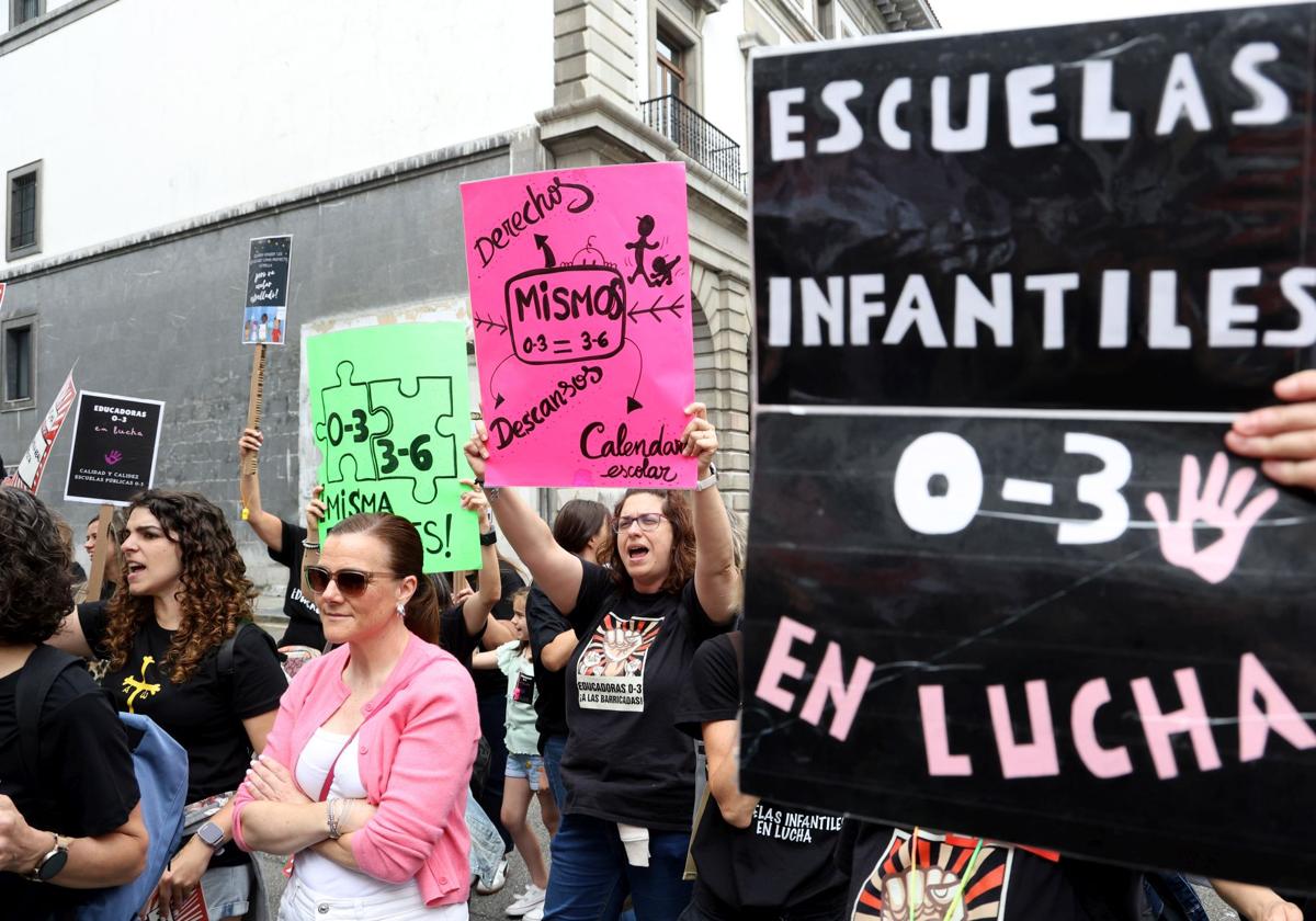 Las escuelas infantiles asturianas, también en lucha: así ha sido su protesta