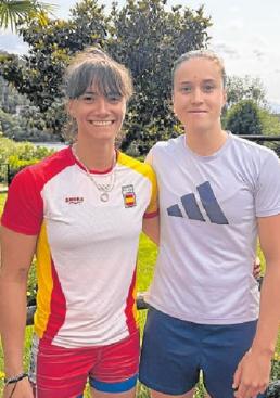 Imagen - Las asturianas Sara Ouzande y Lucía Val, en Orense, esta semana.
