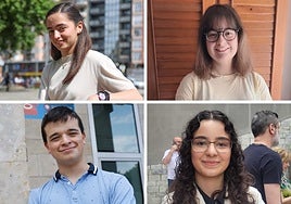 Silvia Sahagún Bango IES Número 5 (Avilés), Marta Suárez Arango IES Número 5 (Avilés), Carlos Herminio Carballo Valdés IES Doña Jimena (Gijón) y Jimena López Fuego IES Santa Bárbara (Langreo)