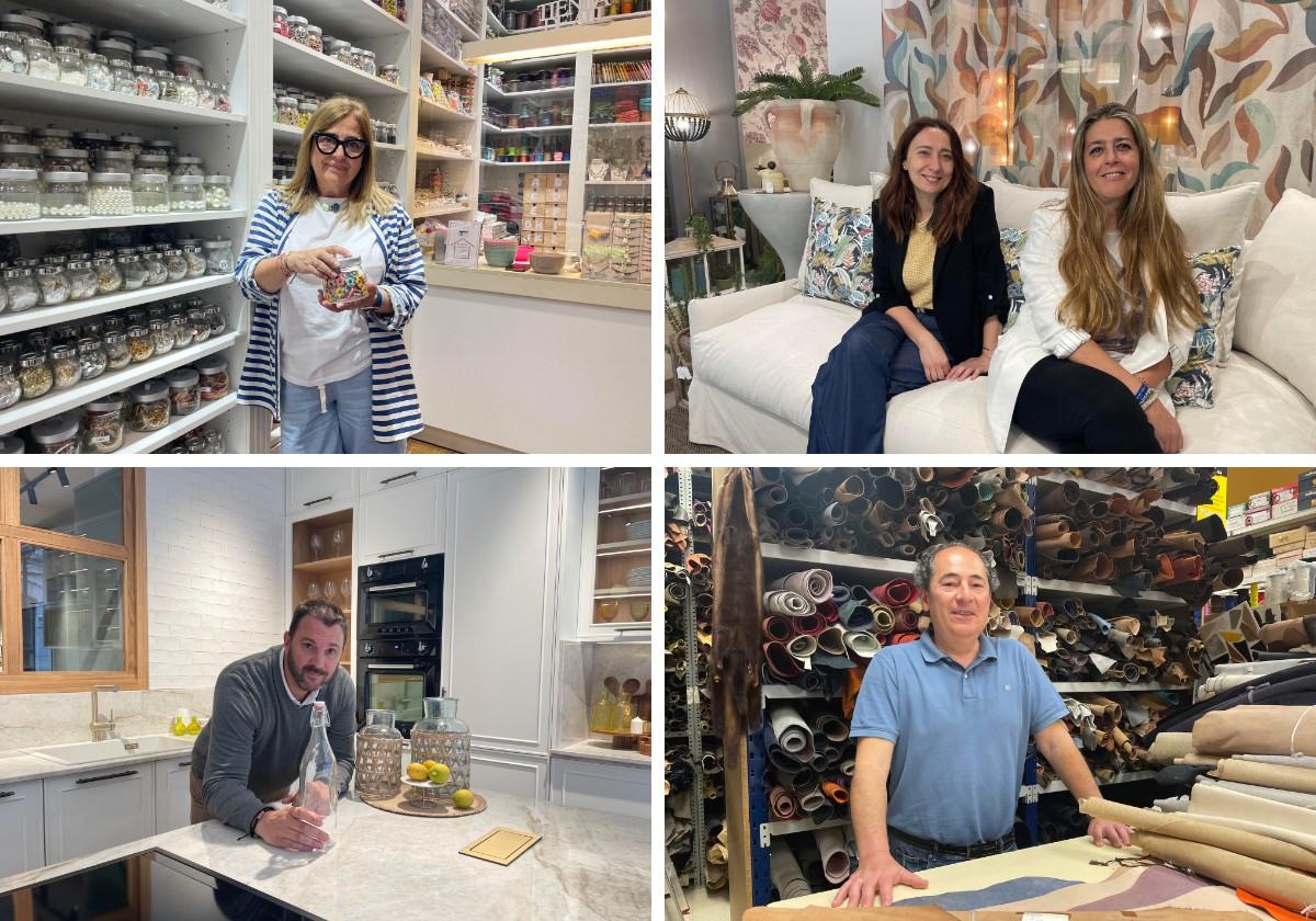 Alicia Fernández, de La Tienda de Ali; Salomé Losa y Elena Prieto, de Huerta Oviedo; Agustín Blanco, en Uno 90; y Abel Lasa, de Lasa.