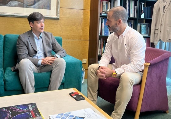 Borja Sánchez con Ángel García, 'Cepi'.