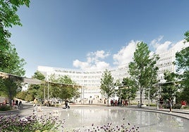 Infografía del reconvertido edificio de Maternidad, sede de las facultades de Formación del Profesorado y Educación, Ciencias y la Escuela de Ingeniería Informática.