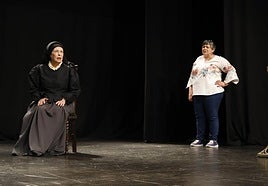 Ensayo de la obra ayer en Los Canapés.