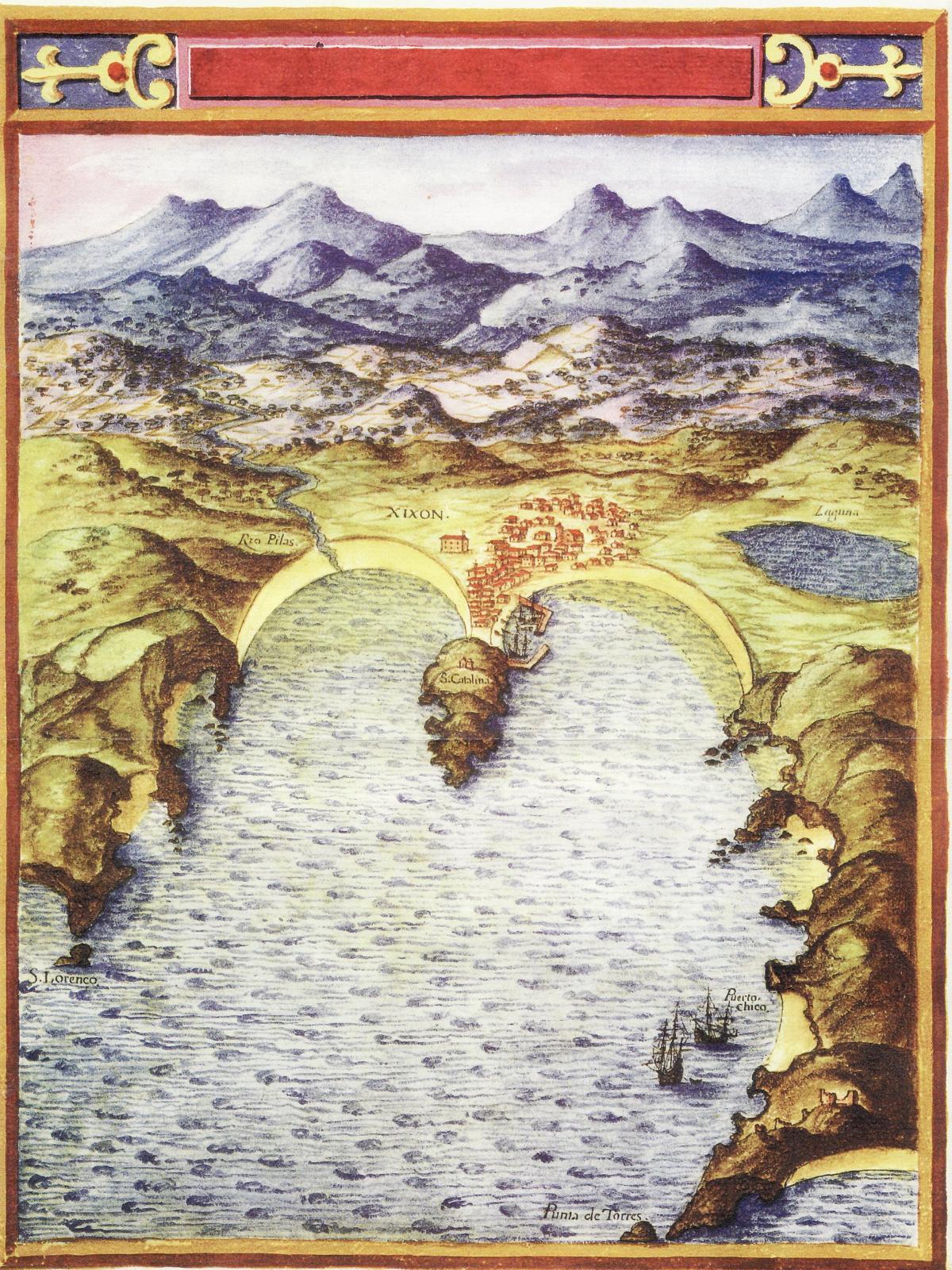 Vista de Gijón de 1624.