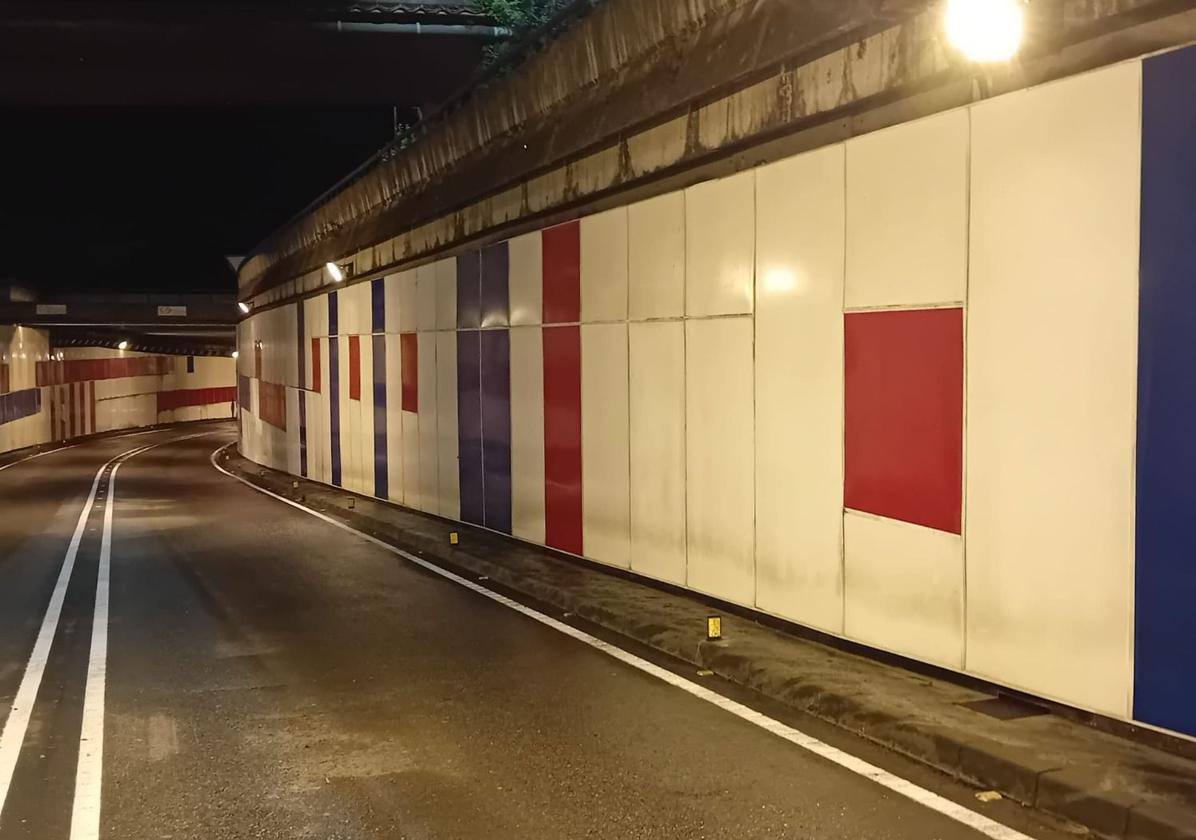 Túnel de El Llano, con los paneles dañados ya sustituidos.