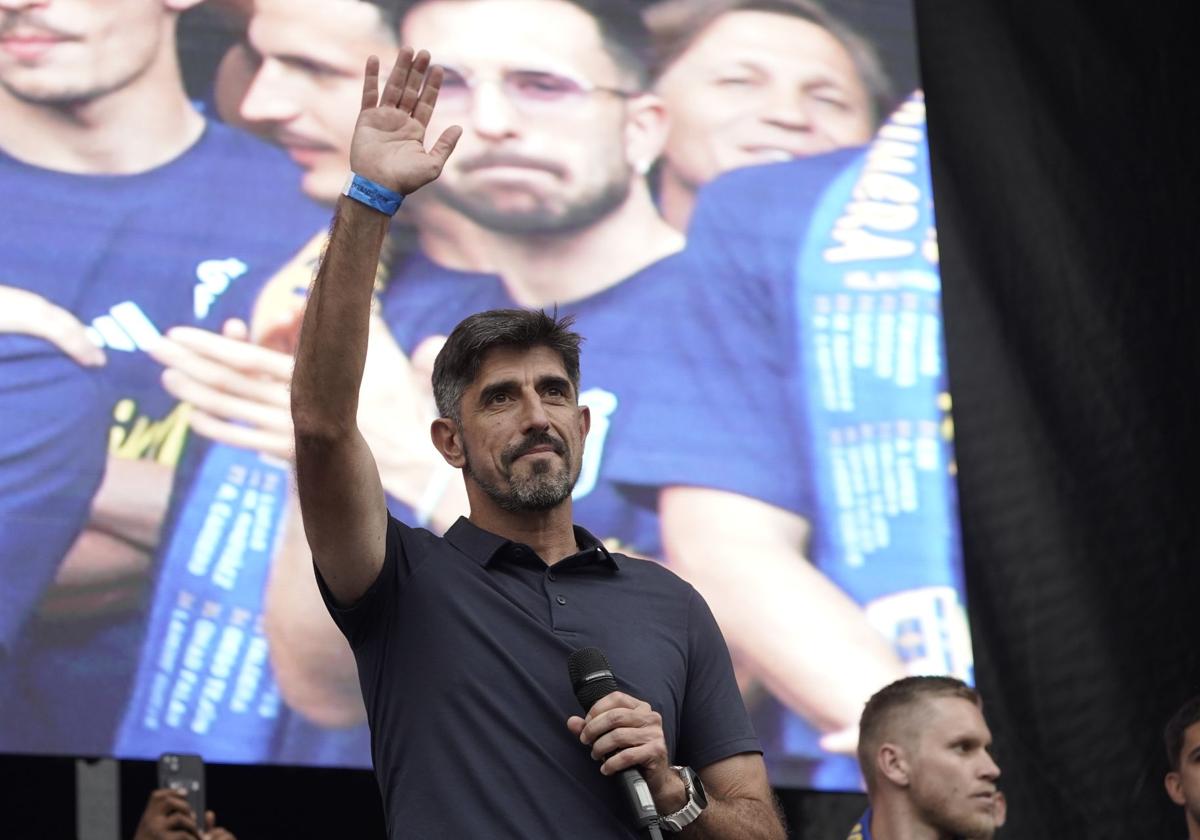 Paunovic, en la celebración del ascenso del pasado domingo.