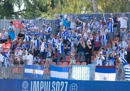 Con unas mil personas, el reciente desplazamiento de la afición del Real Avilés a Majadahonda fue uno de los más multitudinarios de la historia.