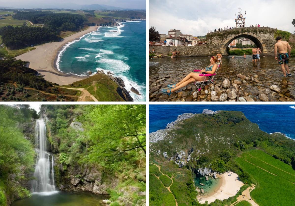 La playa de Frejulfe, el río Narcea, la cascada de Cioyo y la playa de Gulpiyuri son algunos de los mejores lugares en los que refrescarse.