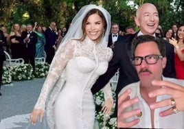 Imagen del vídeo en el que Juan Avellaneda comenta el vestido de novia de Lauren Sánchez.