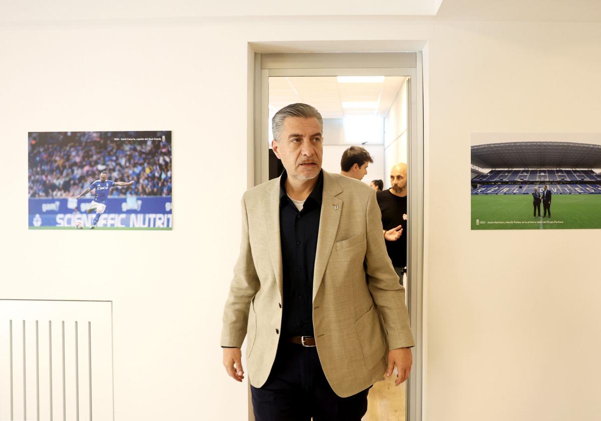 Martín Peláez, durante la presentación de la campaña de abonados del Oviedo.
