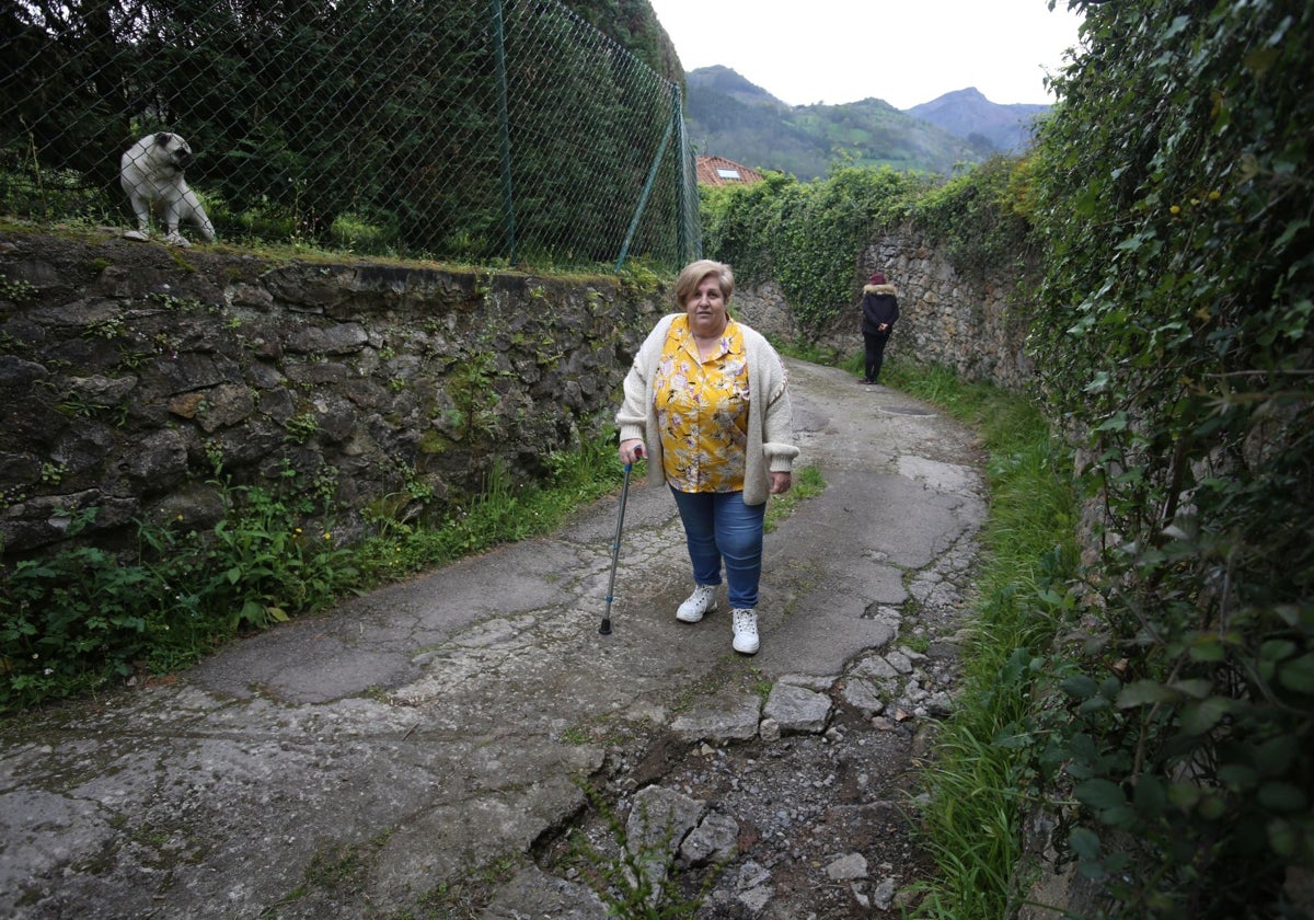 Una ambulancia se atasca en el acceso a Villarín en un servicio en Oviedo