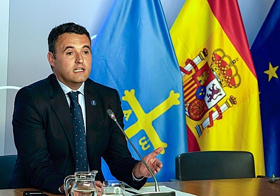 El portavoz del Principado, Guillermo Peláez, en una comparecencia anterior.