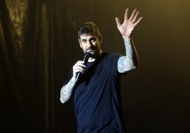 Melendi durante su concierto en las fiestas de San Mateo.