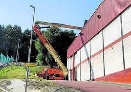 Los trabajos en el polideportivo de Las Vegas.