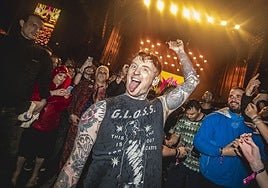 Frank Carter saltó entre el público hasta que consiguió detener la lluvia.