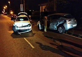 Estado de los vehículos implicados en el accidente ocurrido en Valliniello.