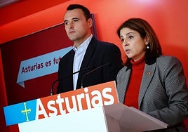 El portavoz del Principado, Guillermo Peláez, y la delegada del Gobierno, Adriana Lastra, en una imagen de archivo.