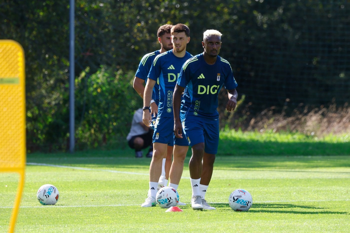 Hassan, uno de los protagonistas durante el triangular, en un entrenamiento en El Requexón.