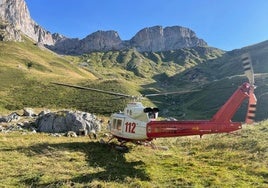 Imagen del rescate al menor en los Picos de Europa.