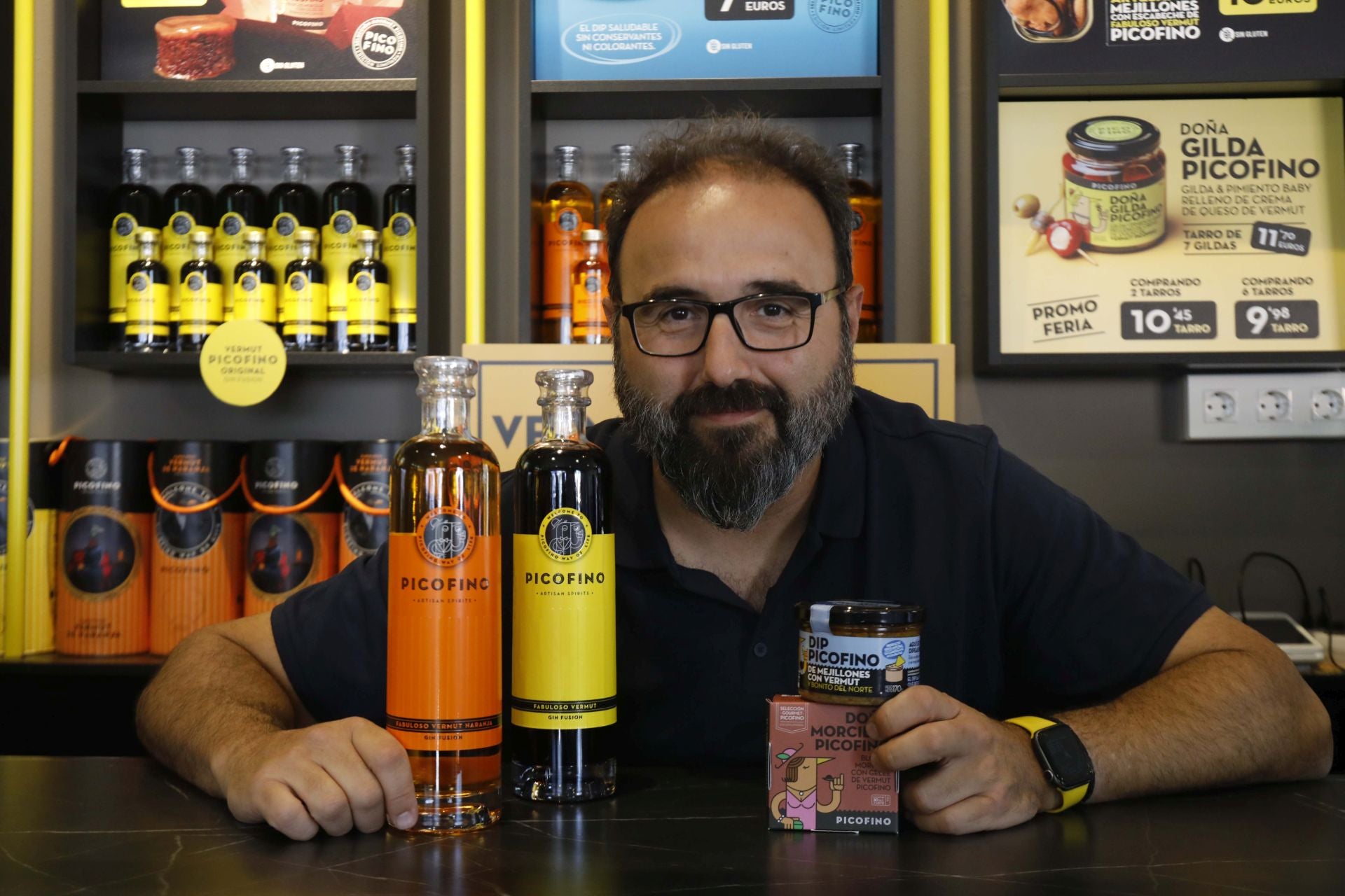 Rubén Rodríguez en su estand, con referencias ya consolidadas de Picofino y las novedades de este año