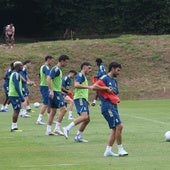 Un entrenamiento del Real Oviedo.