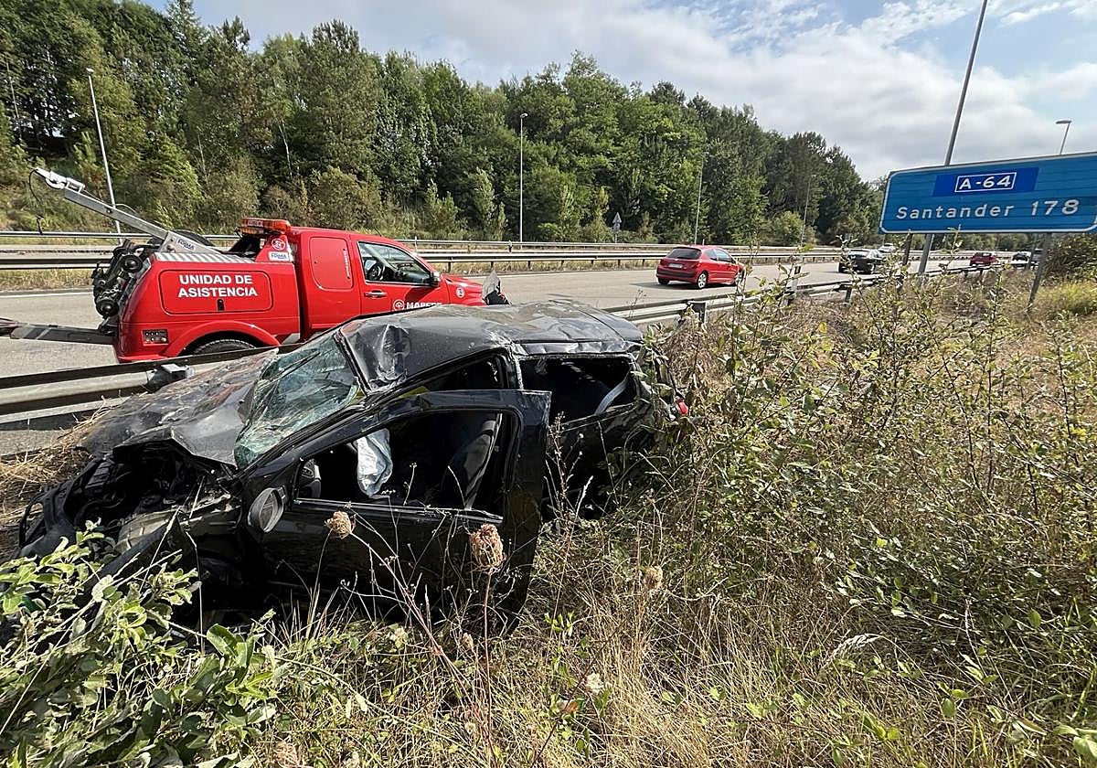Estado en el que quedó el vehículo en el que viajaba el fallecido.
