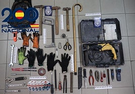 Material incautado por la Policía Nacional.