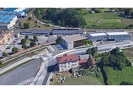 Recreación de la zona de la estación de El Berrón, donde se va a construir el nuevo taller ferroviario.