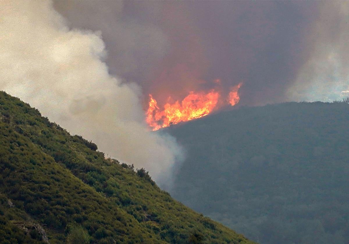 Incendio en Genestoso.