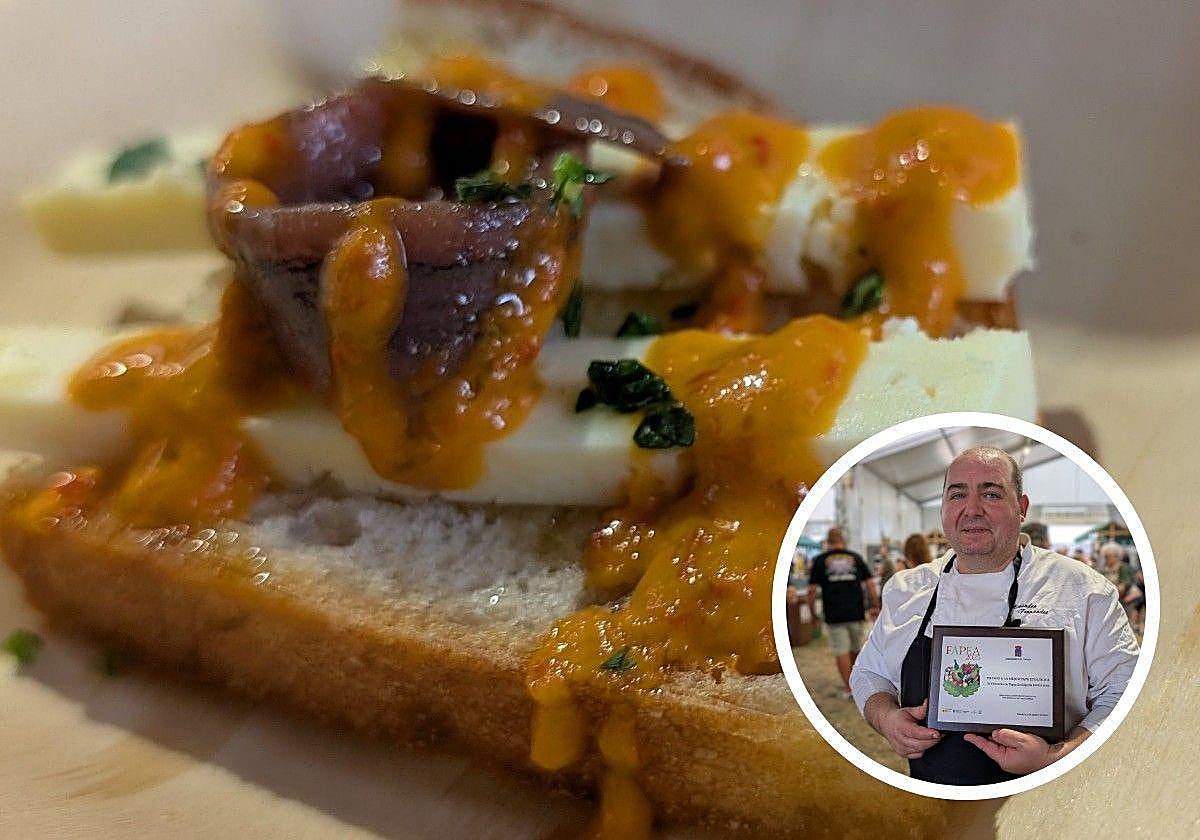 Tapa ganadora en el concurso celebrado en la Feria de Productos Ecológicos de Asturias (FAPEA).