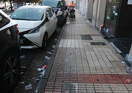 Estado de la calle Rodríguez San Pedro tras la Noche de los Fuegos.