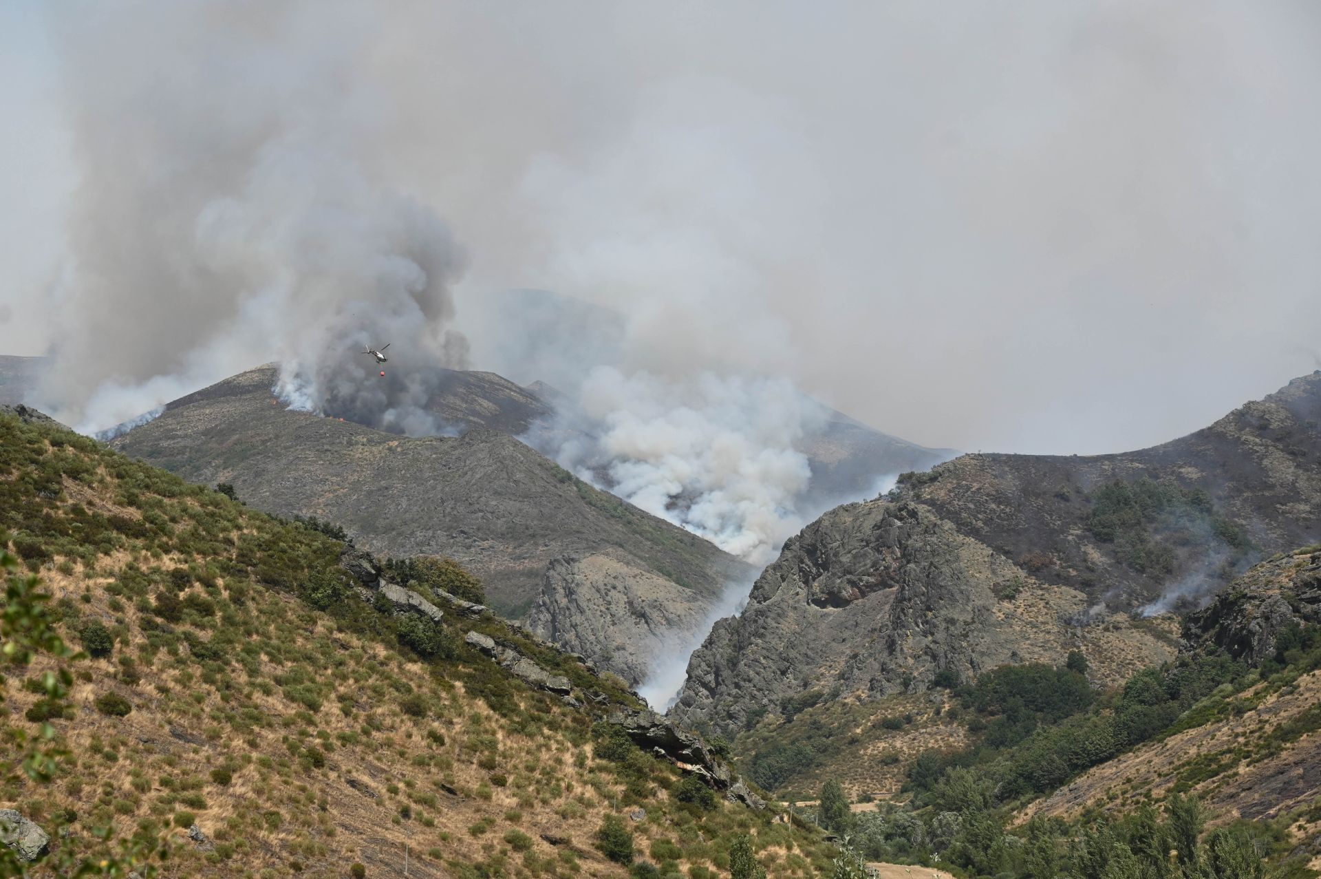 Incendio en la vertiente leonesa de los Picos de Europa