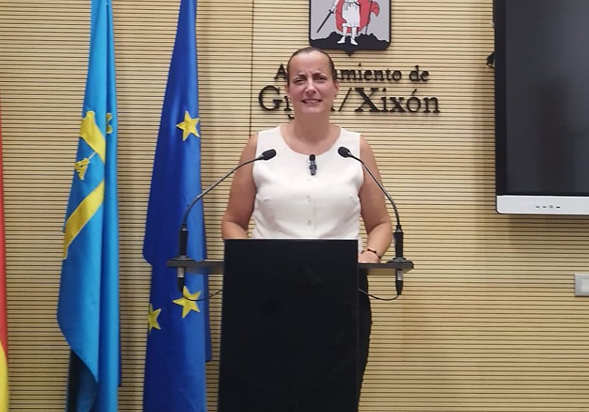 La concejala María Caunedo, en la sala de prensa del Ayuntamiento.