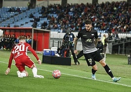 Borja Granero, en un Almería-Extremadura en Segunda División.