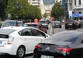 Tráfico en el centro de la ciudad.