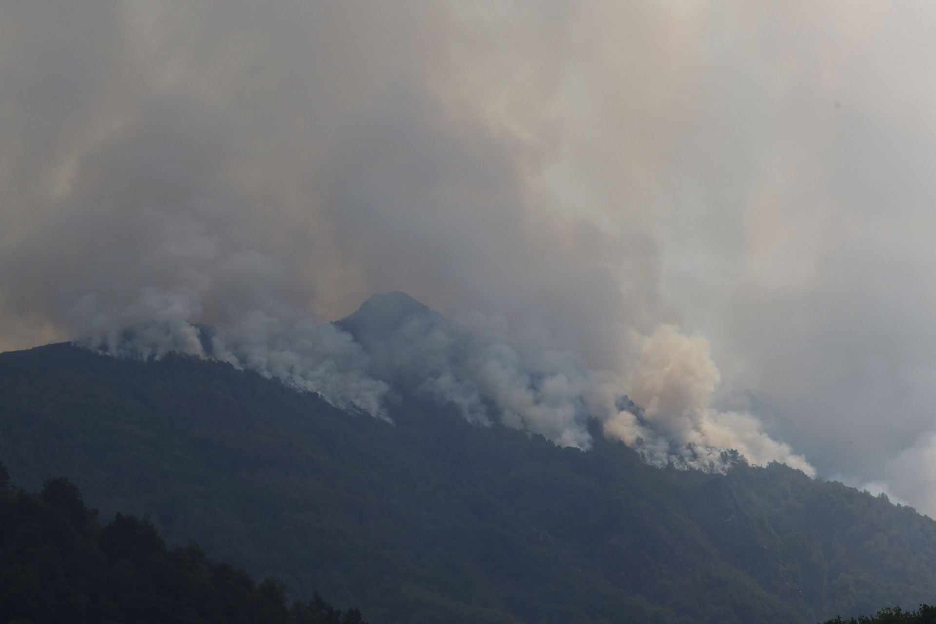 El viento reaviva las llamas en Degaña
