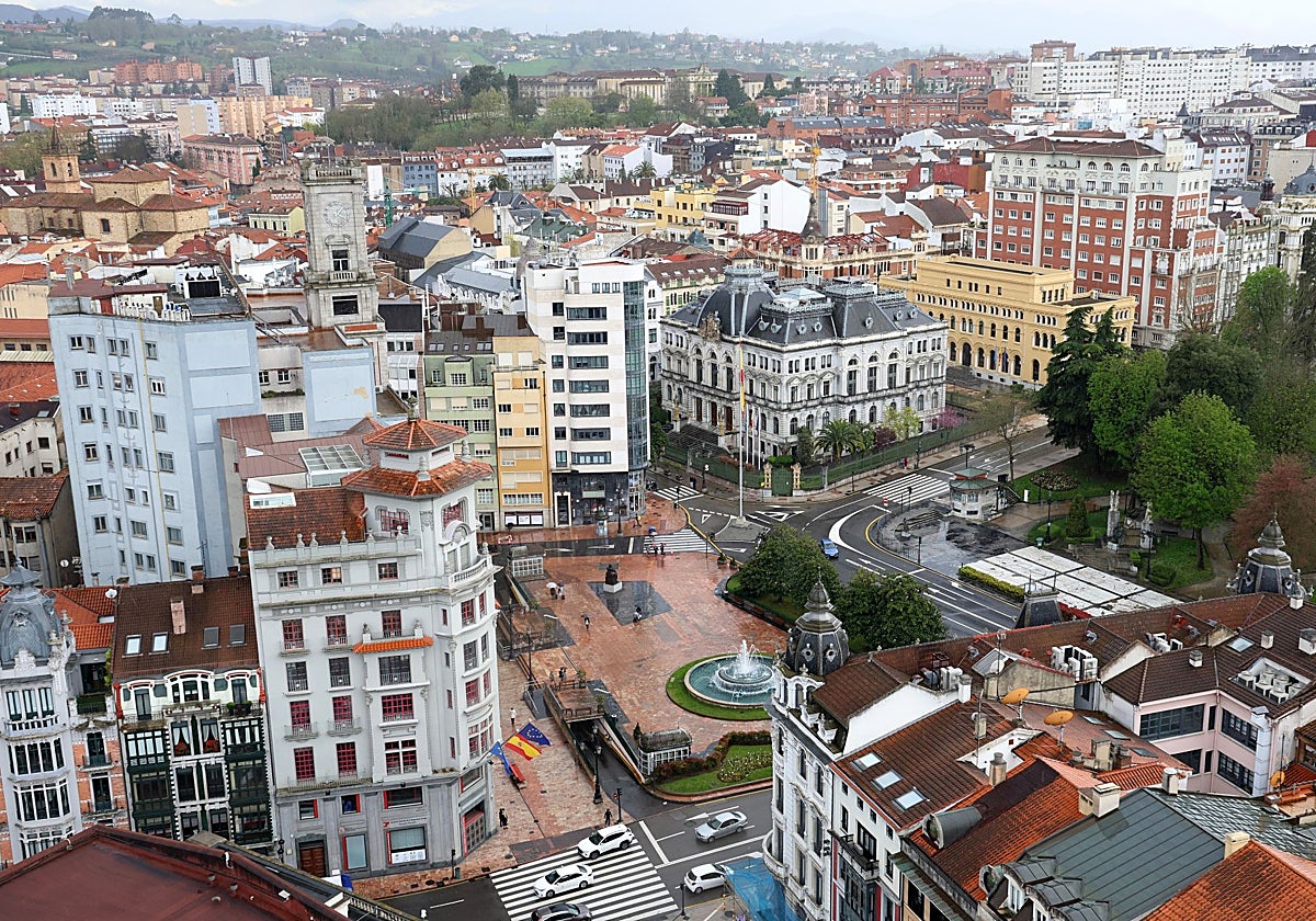 El entorno de la plaza de La Escandalera, corazón del anillo interior de la Zona de Bajas Emisiones.