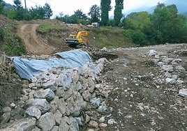 Obras de la nueva escollera en el concejo de Aller.