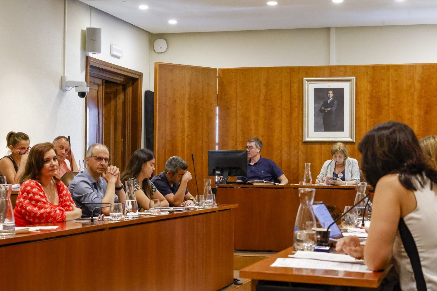 Un momento del pleno celebrado ayer durante cerca de cinco horas y media.