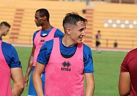 Soler, durante su primer entrenamiento con el Lorca Deportiva.