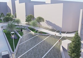 Aspecto que tendrá la actual intersección entre Eleuterio Quintanilla y la calle Saavedra, junto al Colegio Público La Escuelona.